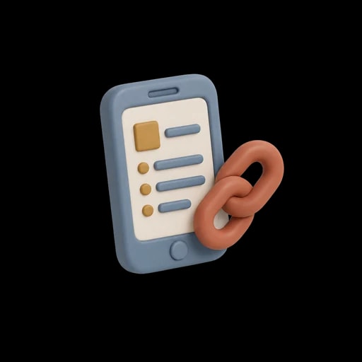 Three-dimensional illustration of a work-scope link on a contractor’s phone. Generated by AI.