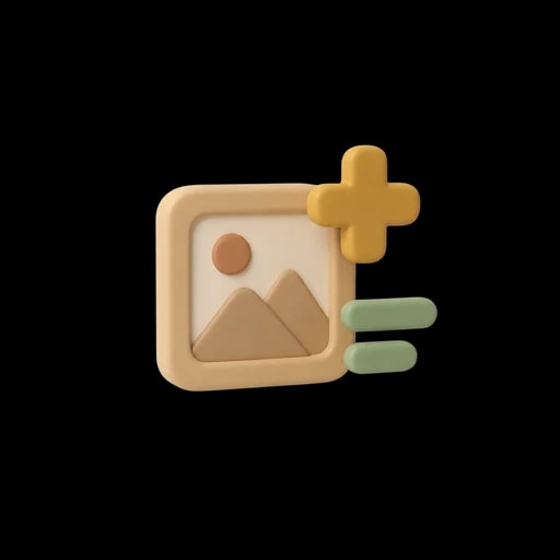 Three-dimensional illustration of custom objects, photos and labels on a plan. Generated by AI.