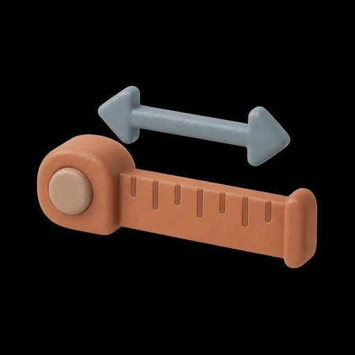 Three-dimensional illustration of automatic length and area measurements. Generated by AI.