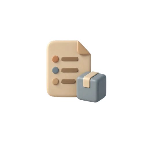 Three-dimensional illustration of an object inventory with quantities. Generated by AI.